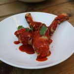 Pond Wings: frog legs with a spicy Dr. Pepper glaze—an exquisite fried-chicken substitute ($8)<br/>